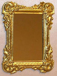 Oval Golden Framed Mirror #A4473 Dollhouse Miniature