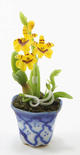 Dollhouse Miniature Yellow Iris In A Pot