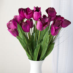 Artificial Purple Tulip and Onion Grass Stems