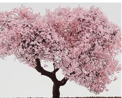 Faux Miniature Flowering Ornamental Blossoming Cherry Tree