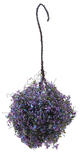 Miniature Hanging Basket of Violet Tiny Flowers