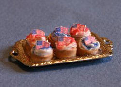 Dollhouse Miniature Patriotic Cupcake Tray