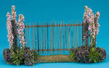 Miniature Rustic Garden Fence with Pink Flowers