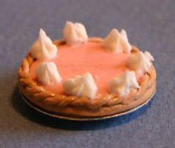 Dollhouse Miniature Strawberry Cream Pie