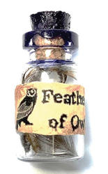 Miniature Halloween Feather of Owl Jar