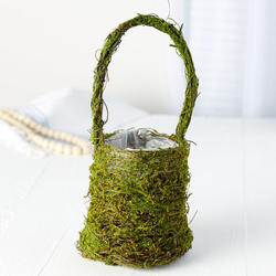 Mossy Twig Basket with Handle