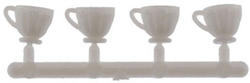 Dollhouse Miniature White Plastic Tea Cups