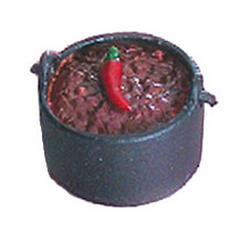 Dollhouse Miniature Chili In Iron Pot