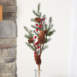 Artificial Holiday Mixed Berry and Pine Spray
