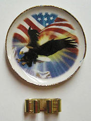 Dollhouse Miniature Flag Eagle Platter