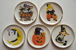 Dollhouse Miniature Set of 5 Halloween Themed Plates