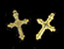 Miniature Brass Ornate Cross Charms