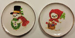 Dollhouse Miniature Mr & Mrs Snowman Platters - 2pcs.