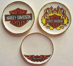 Dollhouse Miniature Harley Davidson Platters