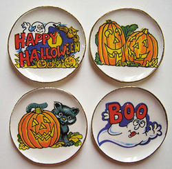 Dollhouse Miniature Halloween Platters