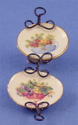 Miniature Fruit Plates with Wall Rack