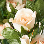 Faux Cream Pink Open Rose Stems