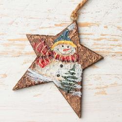 Rustic Wood Star Christmas Ornament