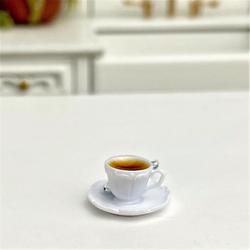 Dollhouse Miniature Cup Of Coffee on Saucer