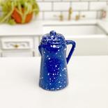 Dollhouse Miniature Blue Enamelware Coffee Pot