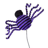 Purple and Black Chenille Spider Pick
