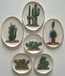Dollhouse Miniature Cactus Dinnerware, 6pcs.