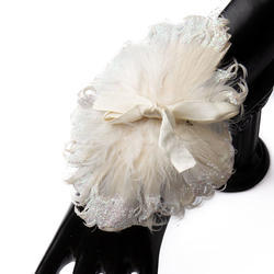 Ivory Feather Corsage Wristlet