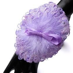 Lavender Feather Corsage Wristlet