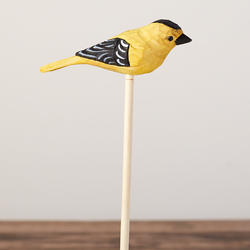 Carved Wood Goldfinch Pick