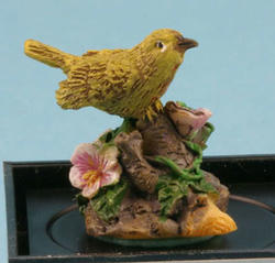 Dollhouse Miniature Warbler Hand Painted Bird Figurine