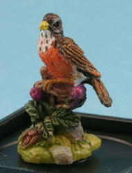 Dollhouse Miniature Robin Hand Painted Bird Figurine