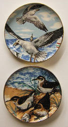 Dollhouse Miniature Seagull & Sandpiper Platters