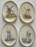 Miniature Oval Windmill Collector Plates - 4pcs.