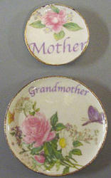Dollhouse Miniature Mother & Grandmother Plates