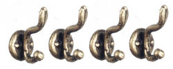 Dollhouse Miniature Brass Wall Hooks