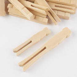 Assorted Size Flat Wood Slotted Clothespins