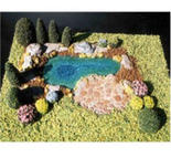 Dollhouse Miniature Pond with Landscaping Kit