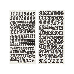 Black Block Font Letter and Numbers Stickers