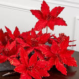 Artificial Red Poinsettias with Clip