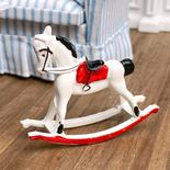 Dollhouse Miniature White Rocking Horse