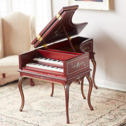 Dollhouse Miniature Mahogany Parlor Grand Piano