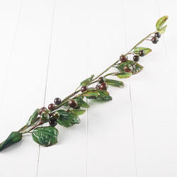 Burgundy Artificial Leaf and Berry Branch