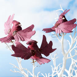 Flying Burgundy Artificial Cardinals