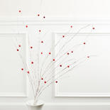 Red Bell Artificial White Twig Spray
