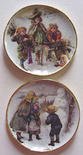 Dollhouse Miniature Victorian Winter Scene Plates - 2pcs.