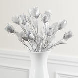 Silver Artificial Rose Bud Stems