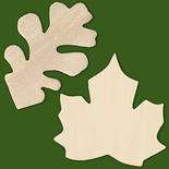 Unfinished Wood Oak and Maple Leaf Cutouts