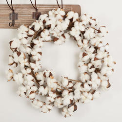 Artificial Cotton Wreath