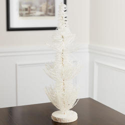 White Glitter Tabletop Pine Tree
