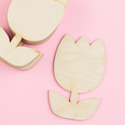 Unfinished Wood Tulip Flower Cutouts